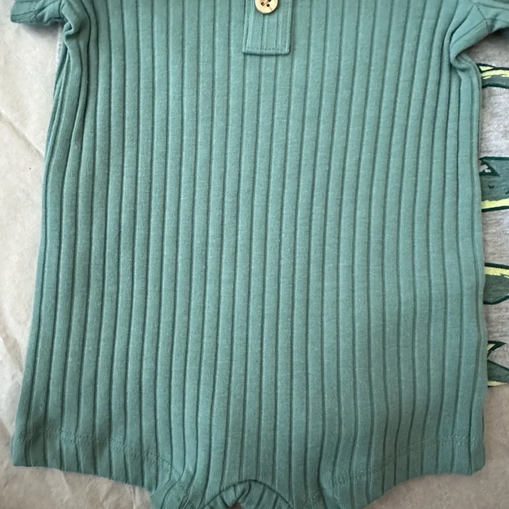 🦈💚 NWT PL Baby 3-Piece Romper Set Size 3M